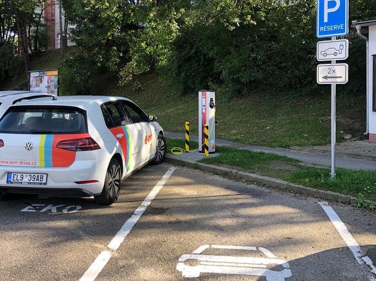 Nabíjení elektromobilu, Český Krumlov