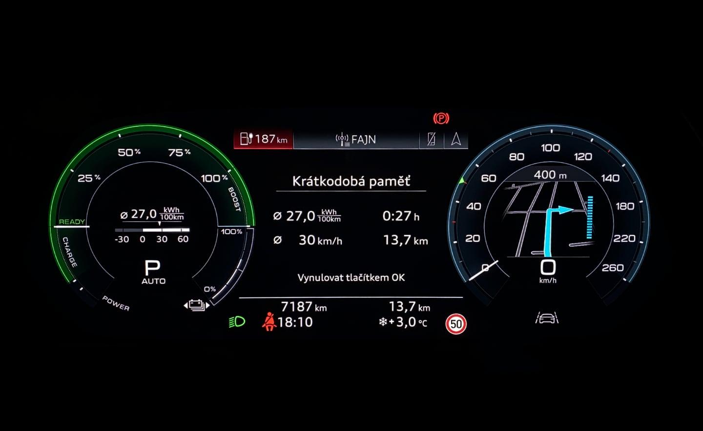 Audi e-tron Sportback, spotřeba