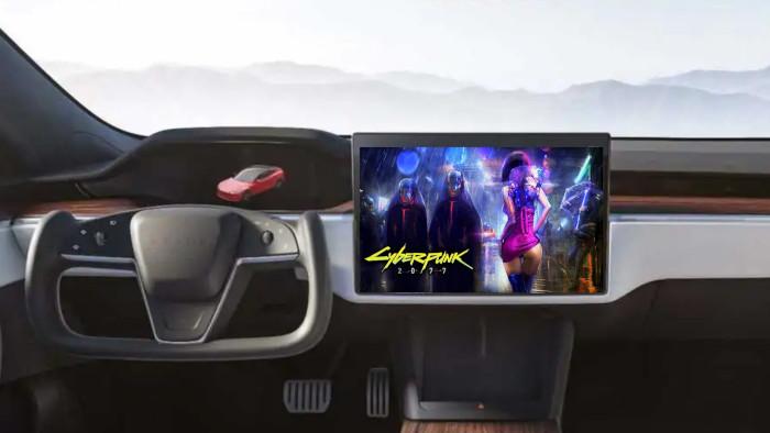 Chcete si zahrát Cyberpunk 2077 v elektromobilu Tesla? Bez problému, tvrdí Musk