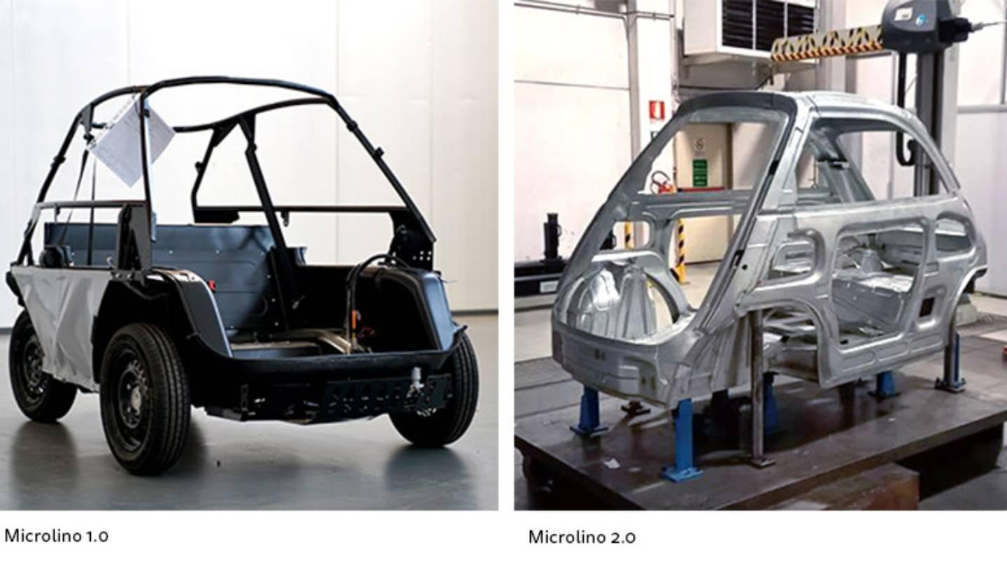 Rozdíl karoserie Microlino 1 a 2