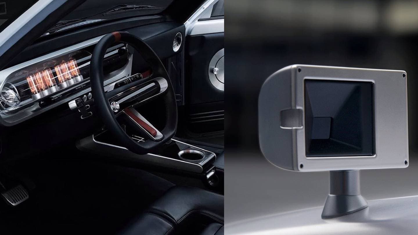 Hyundai Pony Heritage EV, interiér a digitální zrcátko