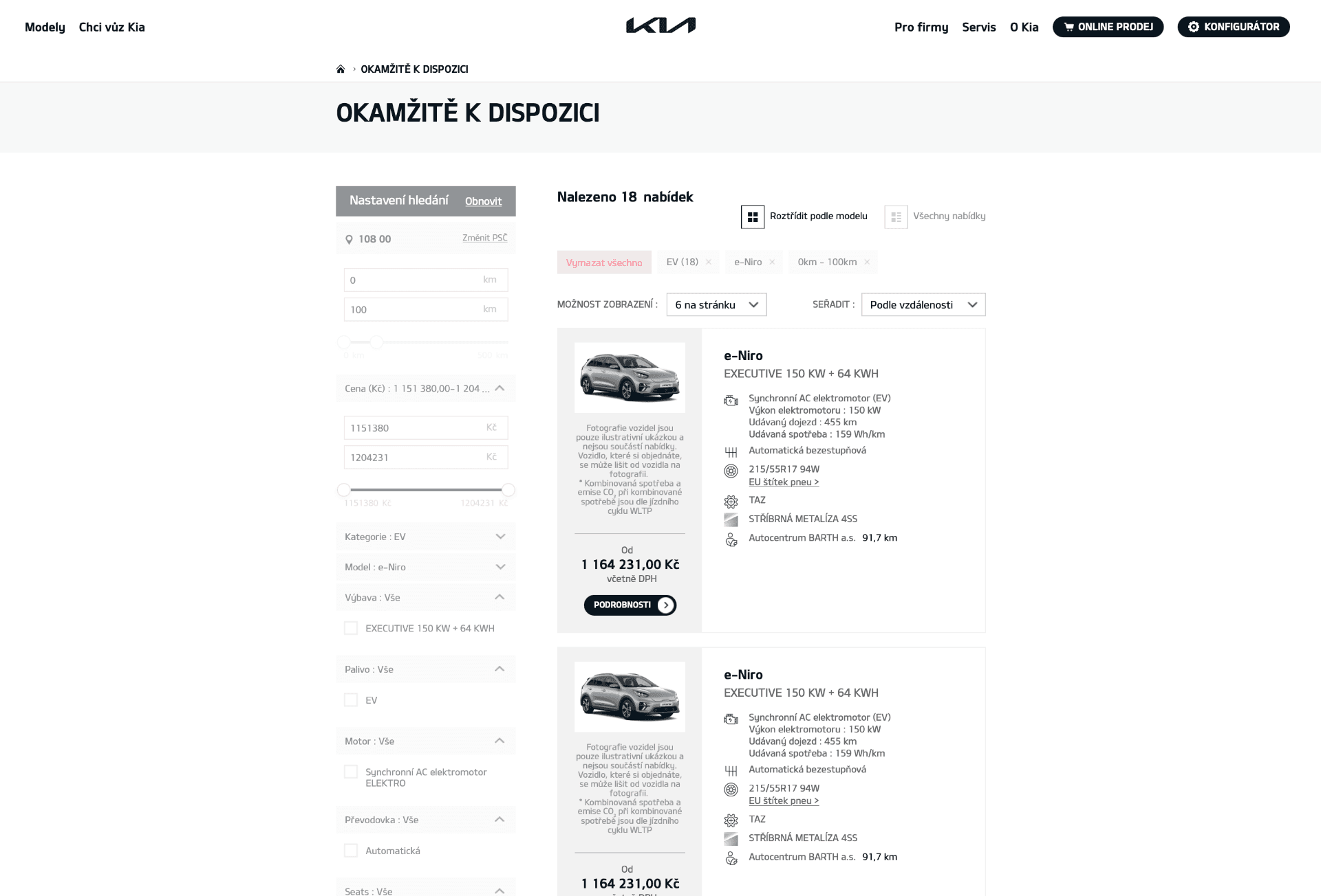 Online tržiště automobilky Kia