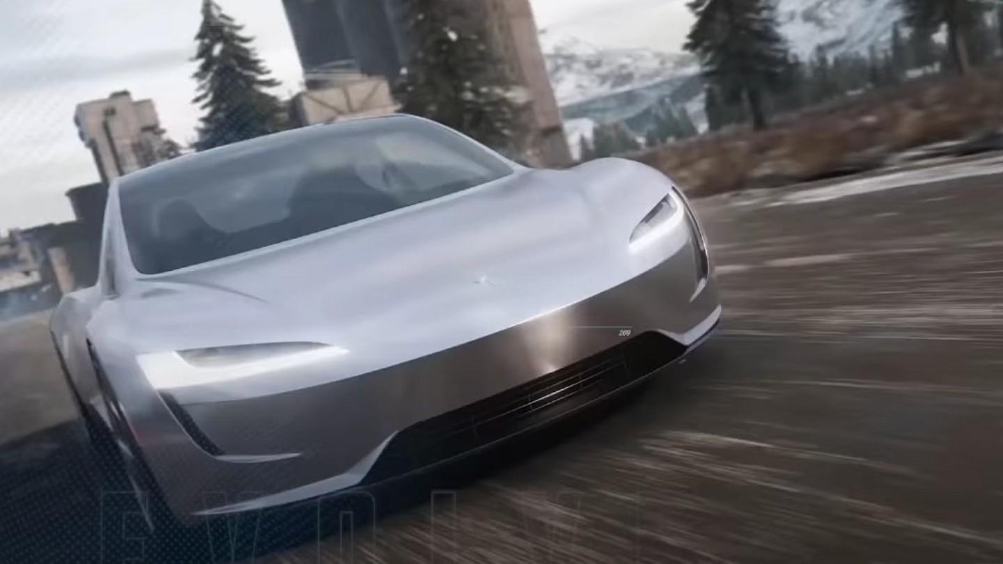 Tesla Roadster v mobilní hře PUBG