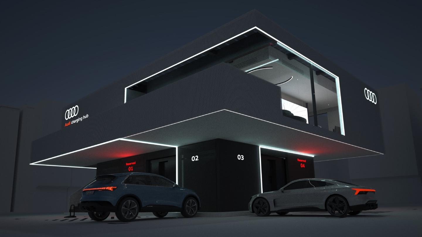 Audi Charging Hub bude fungovat i v noci