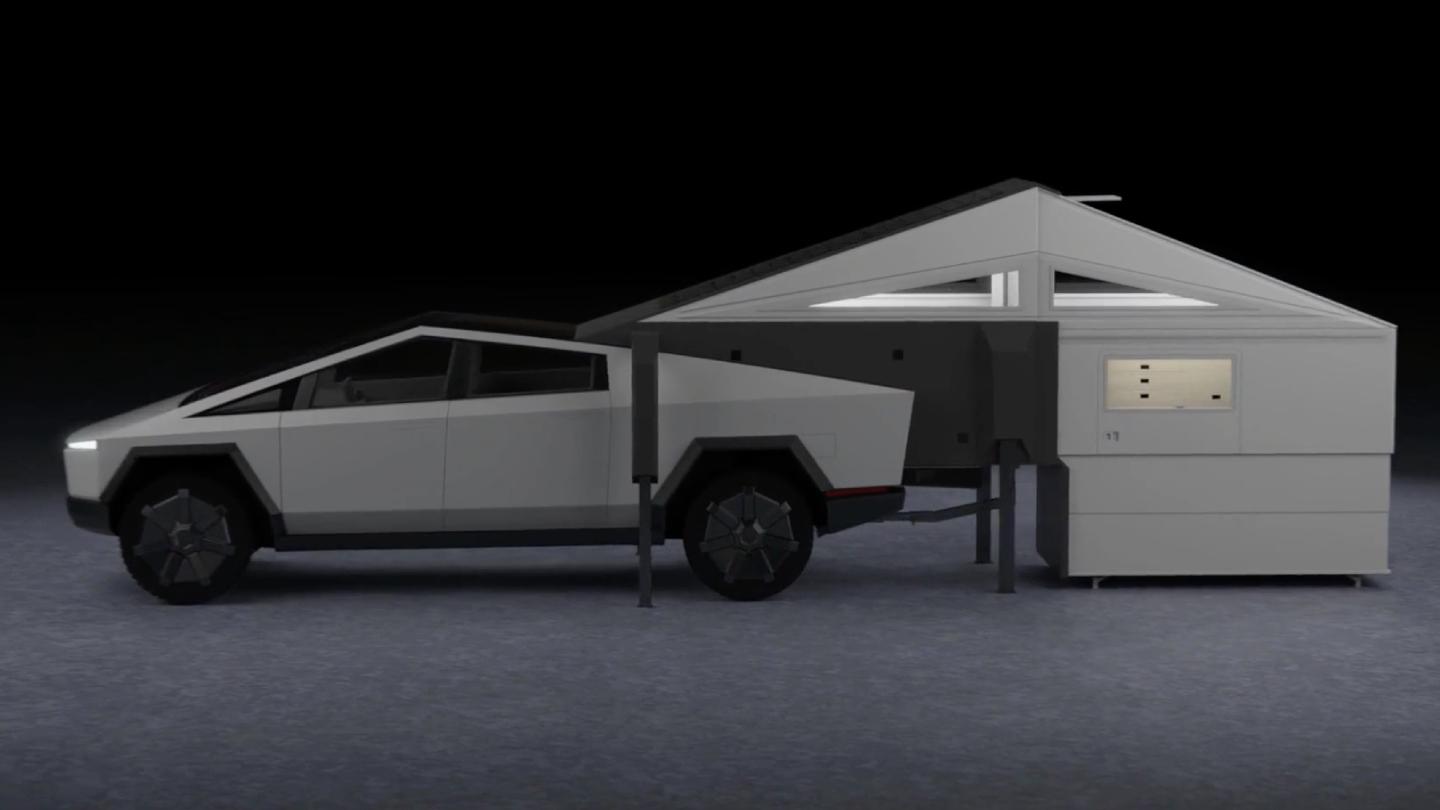 Render obytného setu pro Teslu Cybertruck