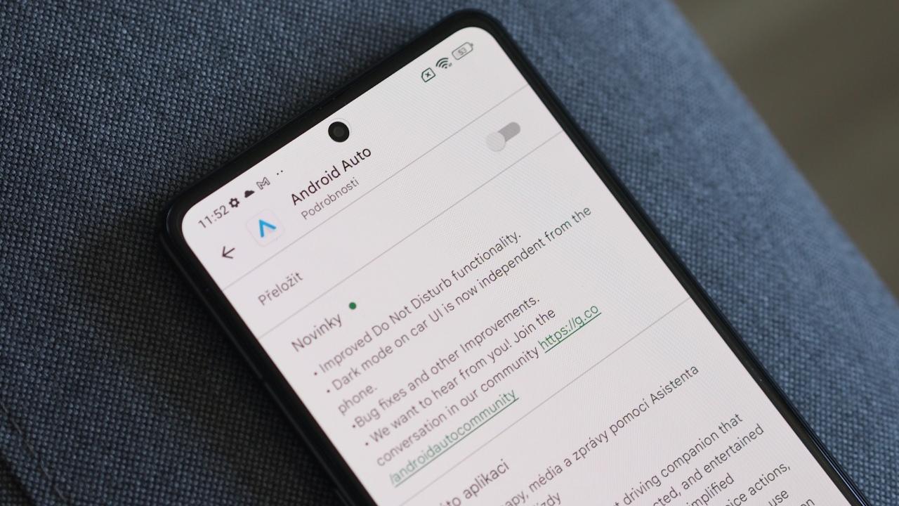 Novinky v systému Android Auto