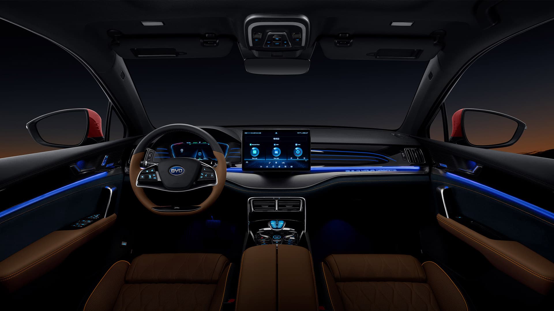 Interiér elektromobilu BYD Tang