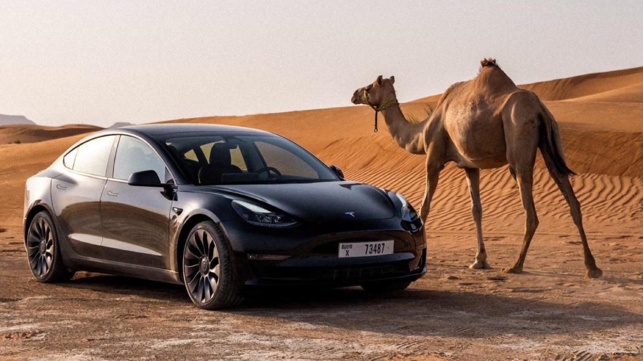 Elektromobily Tesla si v Dubaji prochází peklem. Extrémní teploty otestují jejich hranice