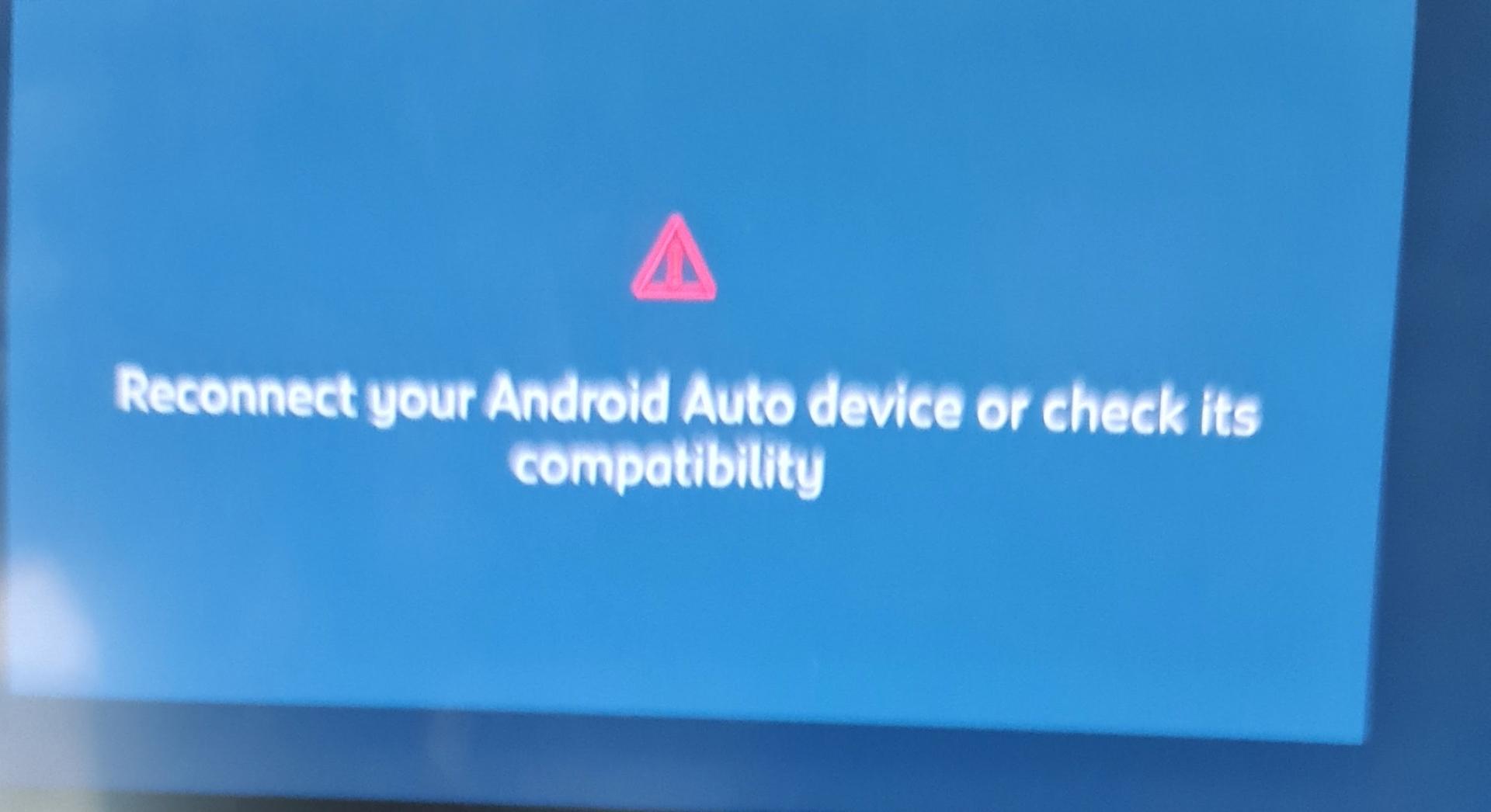 Problémová hláška u Android Auto