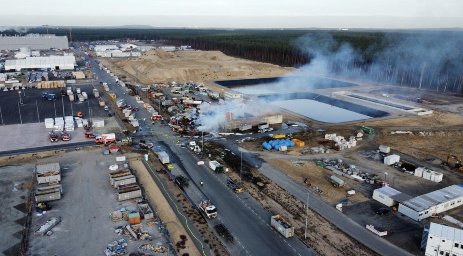 Požár v německé Gigafactory