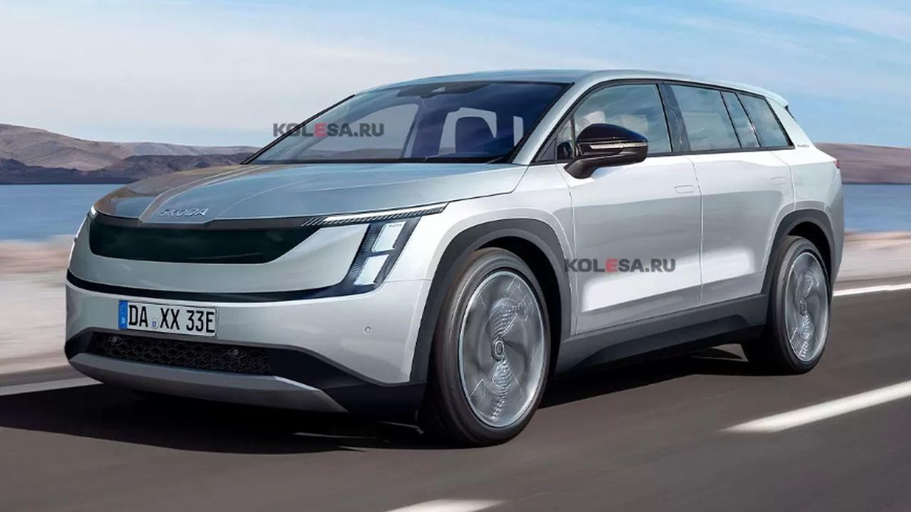 Takto by mohlo vypadat elektrické SUV Škoda Vision 7S v sériové podobě