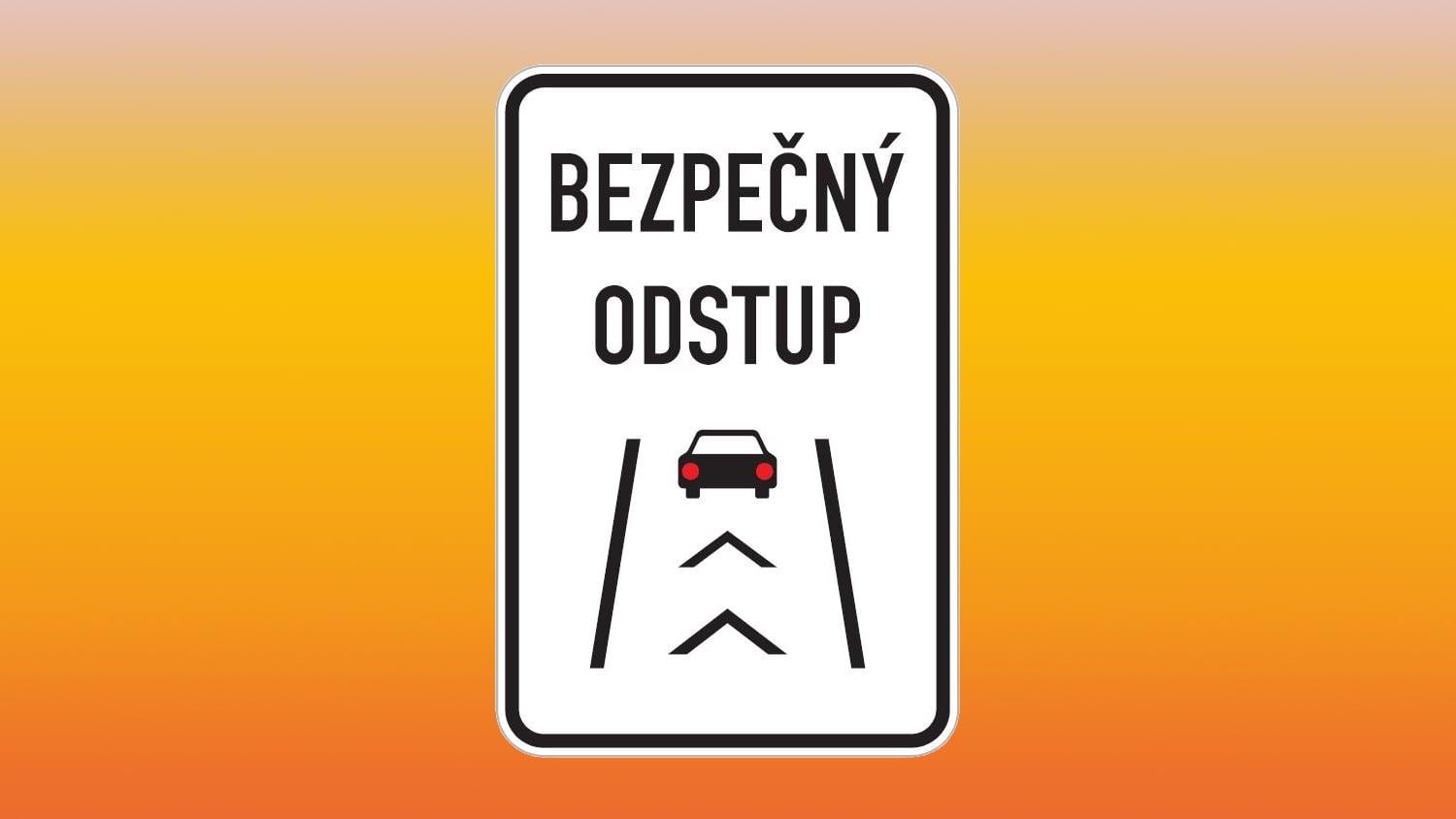 Značka upozorňující na bezpečný odstup mezi vozidly