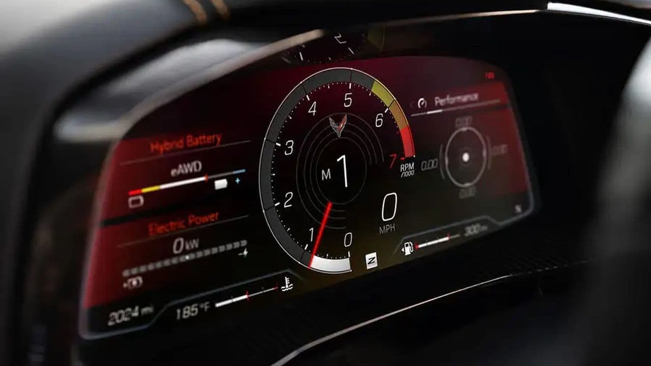 Chevrolet Corvette E-Ray displej ve voze