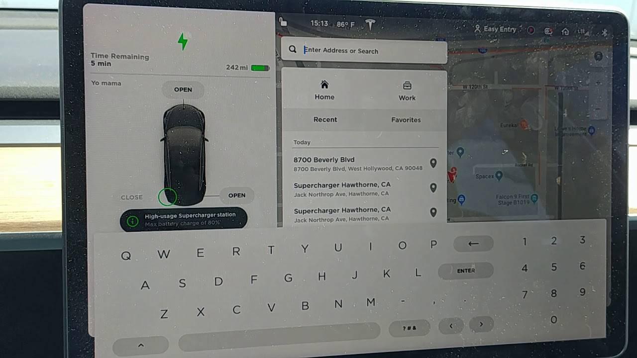 Tesla Model 3, navigace domů