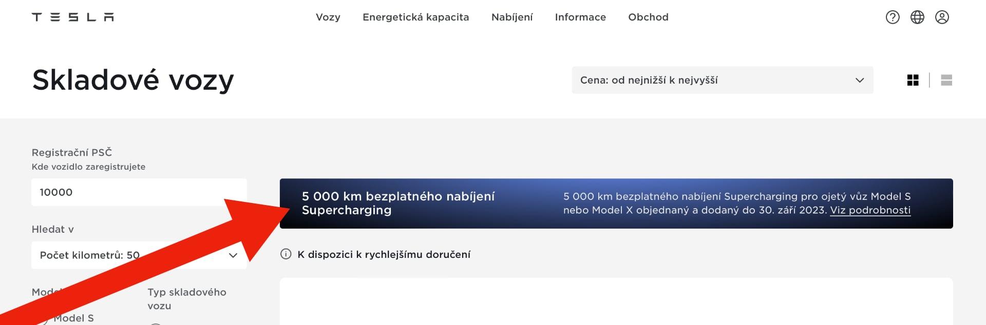 Nejnovější akce Tesly na nabíjení zdarma u Superchargerů v podobě 5 000 km