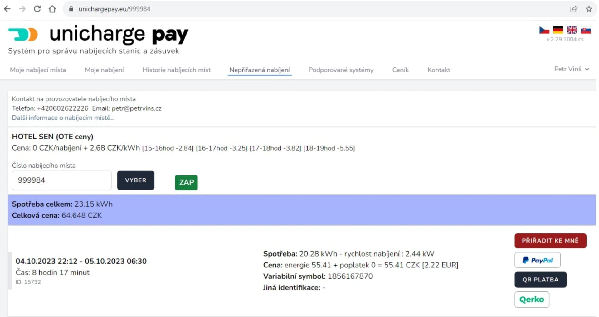 UniChargePay.eu - systém pro zpoplatnění nabíjecích stanic a zásuvek
