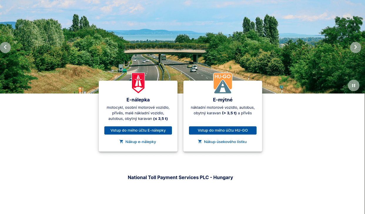 Internetový obchod maďarské dálniční společnosti