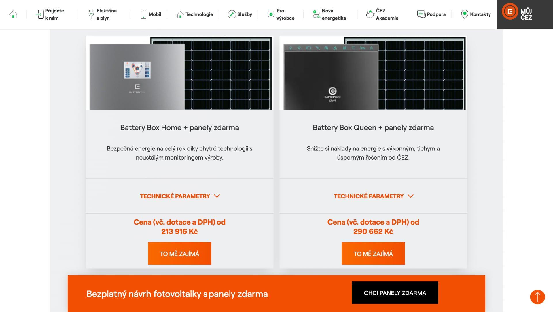 Fotovoltaické panely od ČEZ zdarma