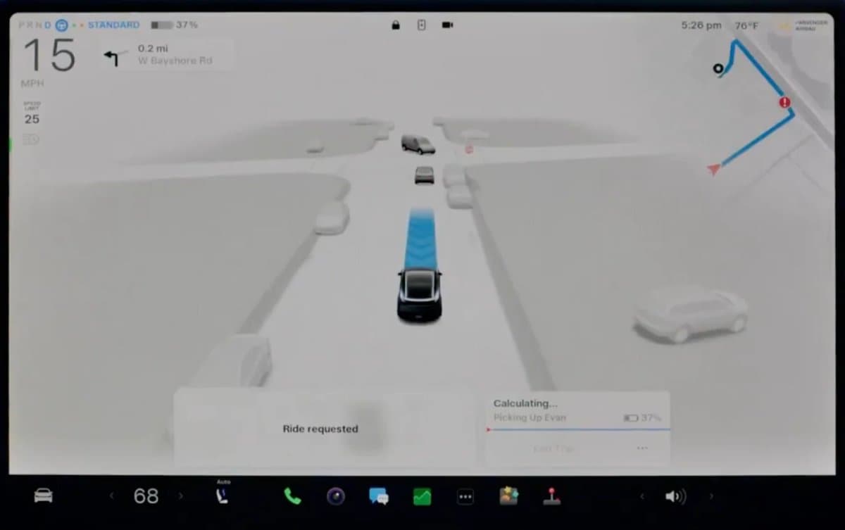 Jízda autonomním taxi | foto: Tesla