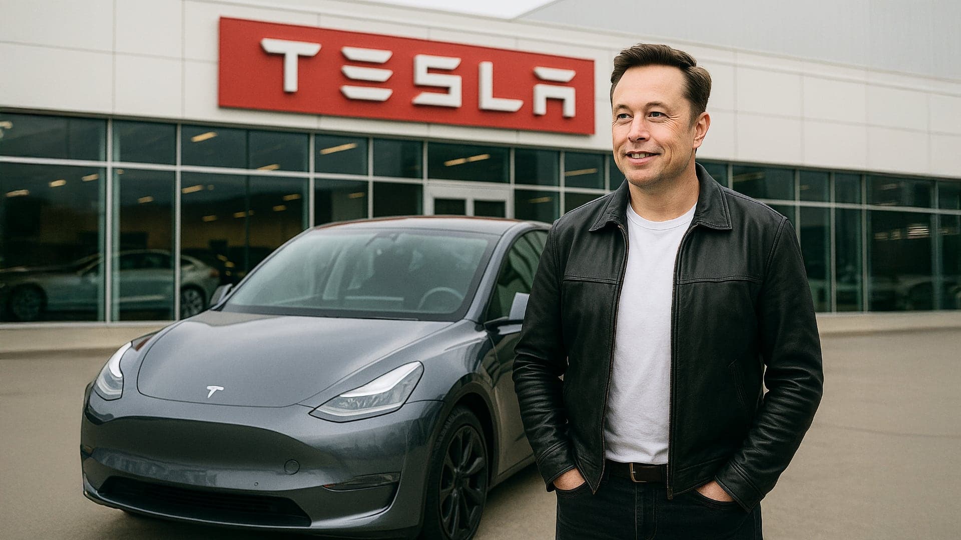 Elon Musk před Teslou | foto: Matěj Srb