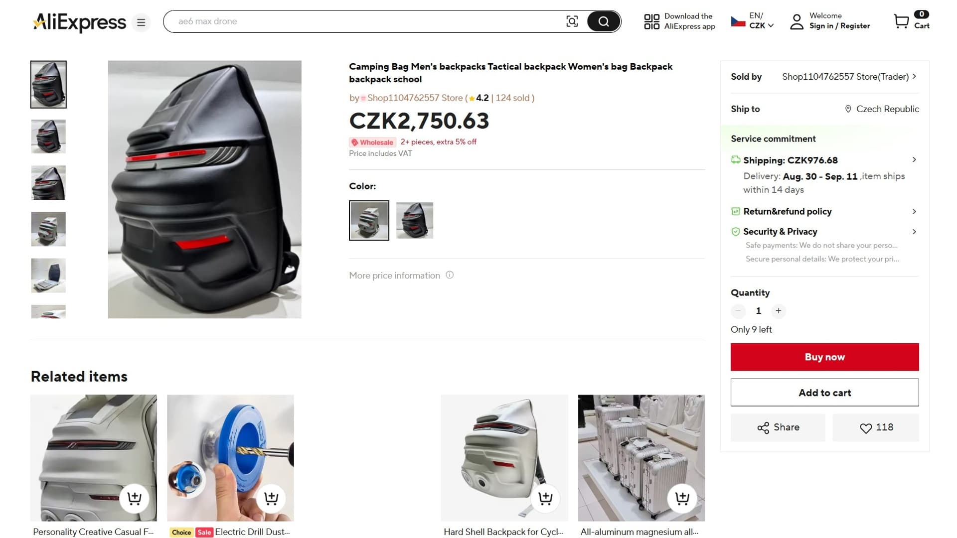 Batoh inspirovaný Porsche 911 v nabídce AliExpressu | foto: AliExpress