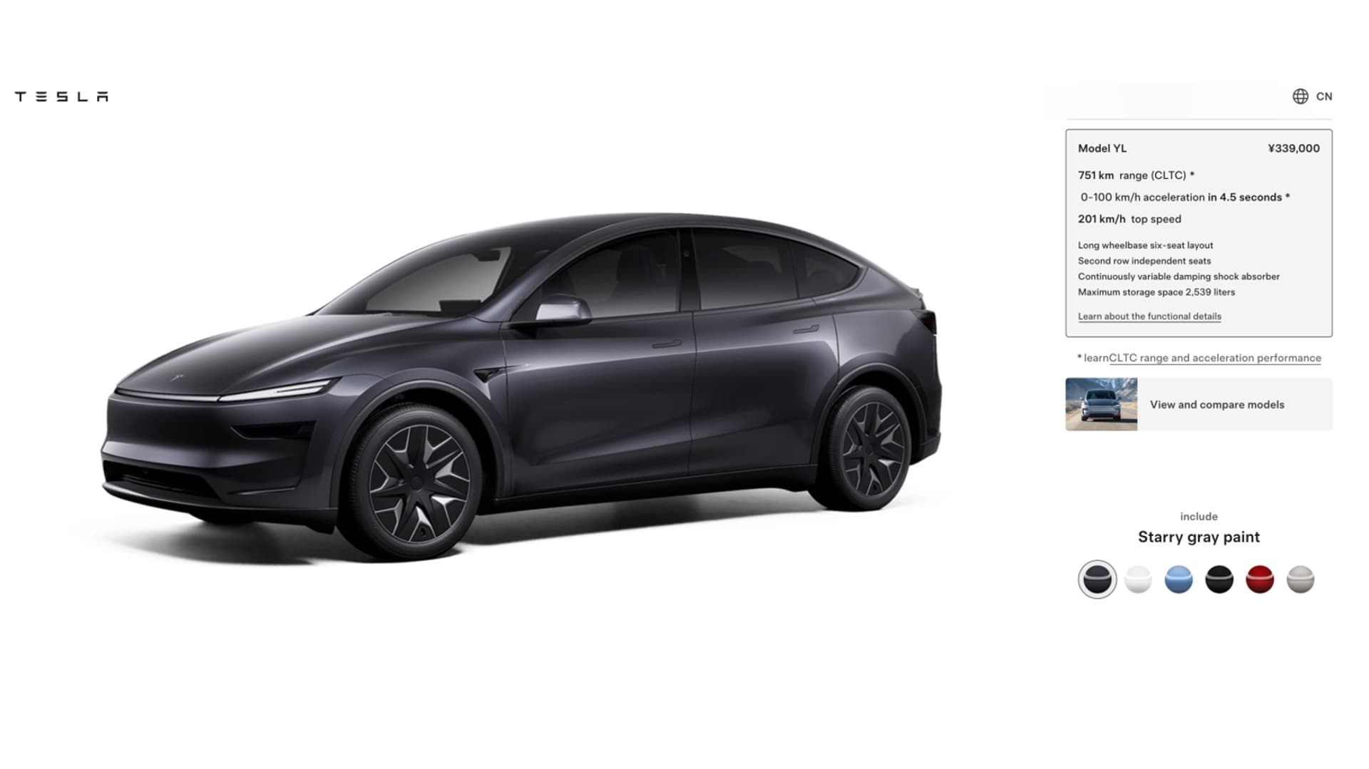 Nová Tesla Model YL se objevila v čínském obchodě | foto: Tesla