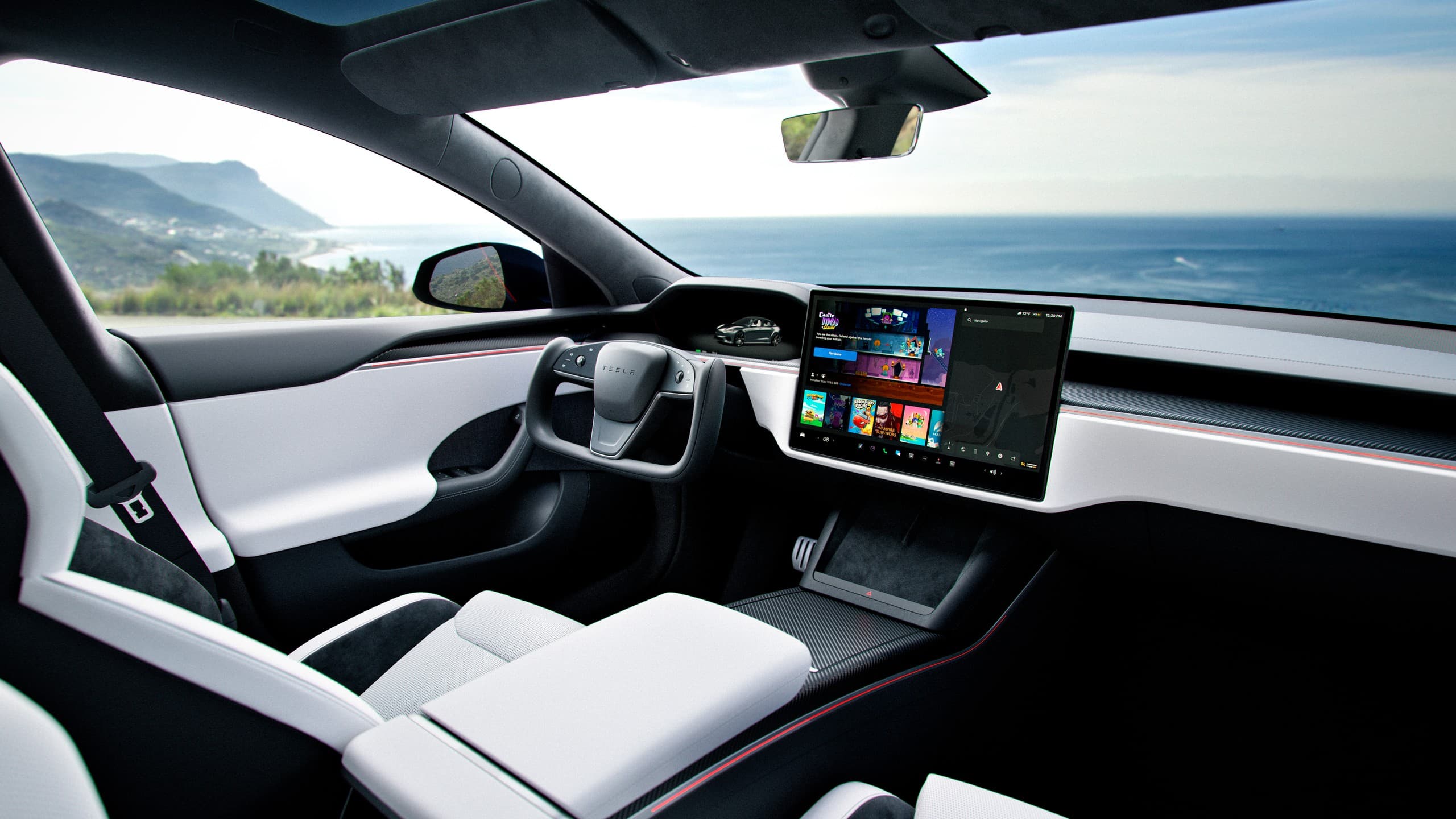 Tesla Model S, interiér (2026), foto: Tesla
