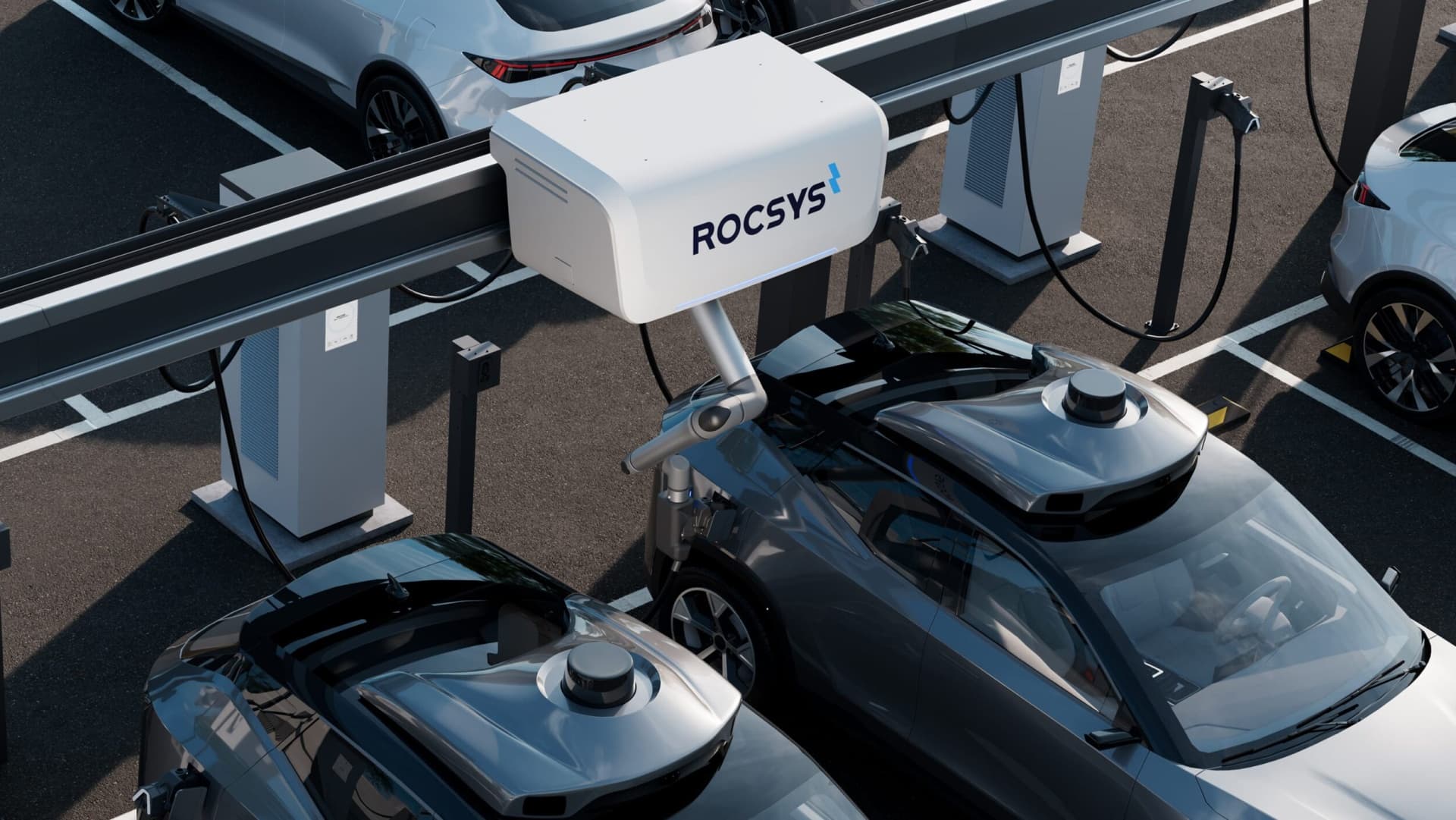 Nabíjecí robotický systém Rocsys M1 | Zdroj: Rocsys