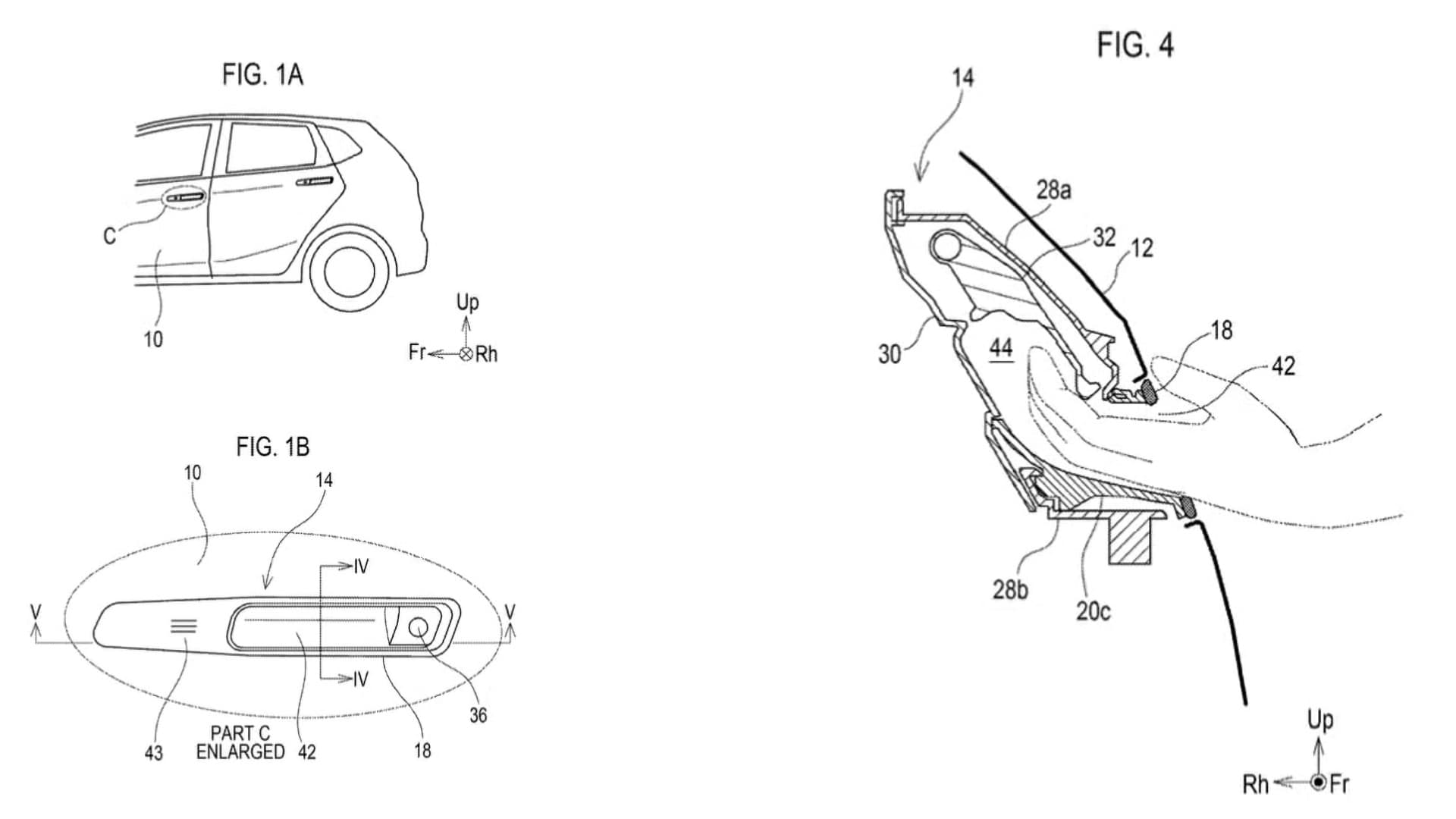Patent Toyoty zlepšuje úchop elektrických klik | Zdroj: USPTO