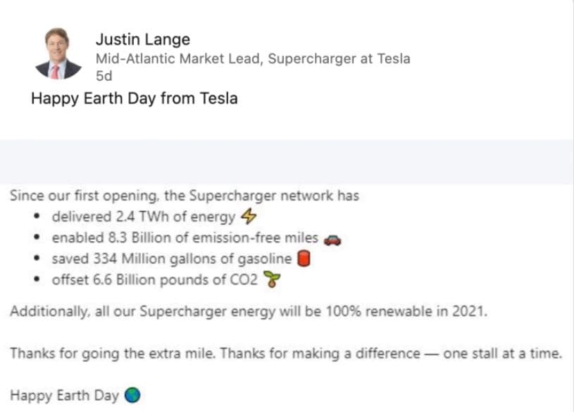Justin Lange komentuje nasazení obnovitelné energie do Superchargerů