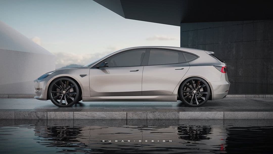 Tesla Model 3, hatchback render