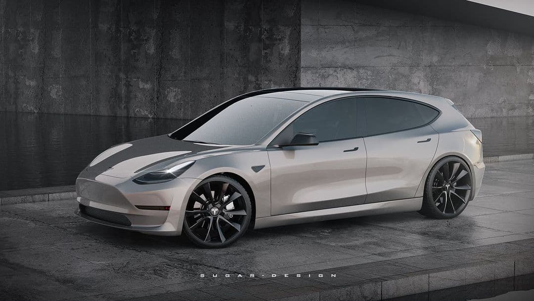 Tesla Model 3, hatchback render