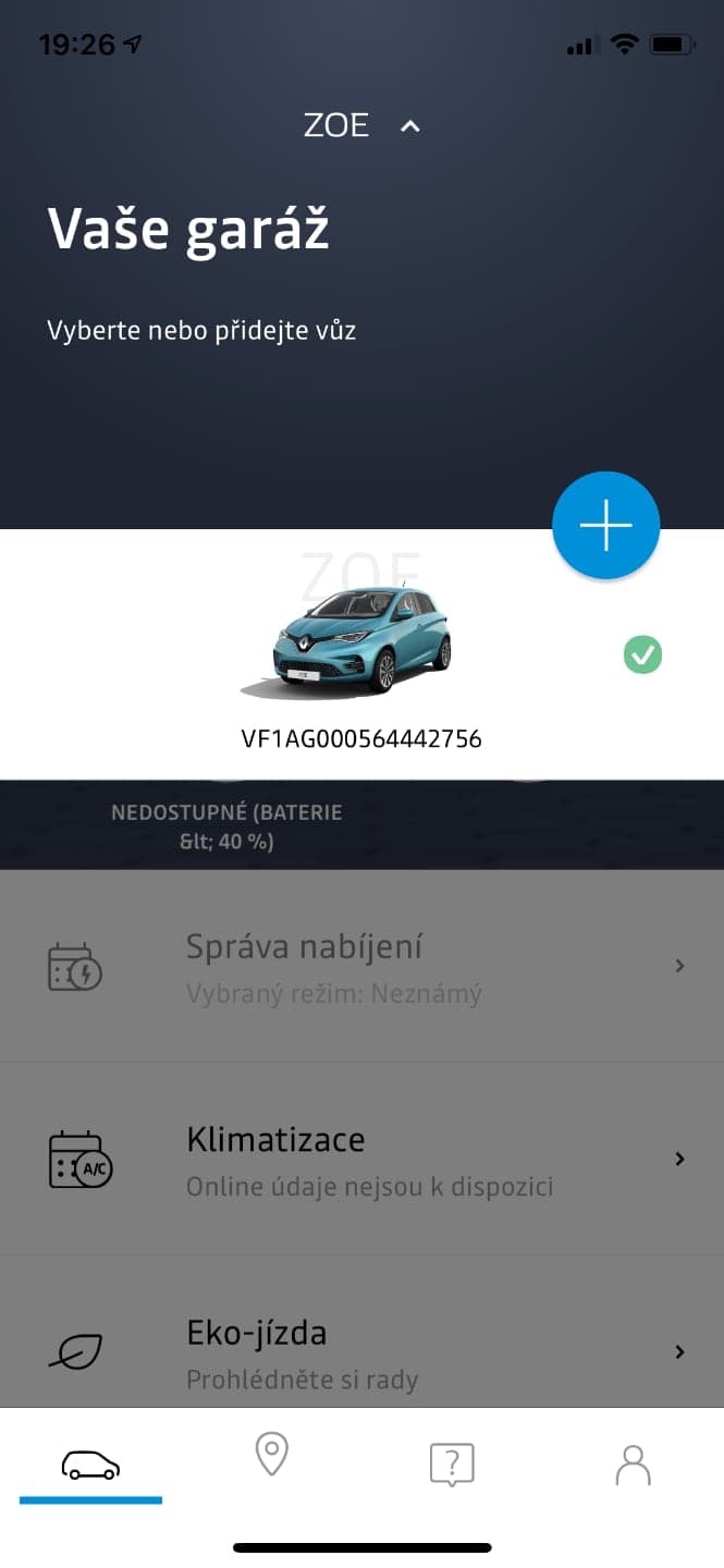 Renault Zoe, aplikace My Renault, test