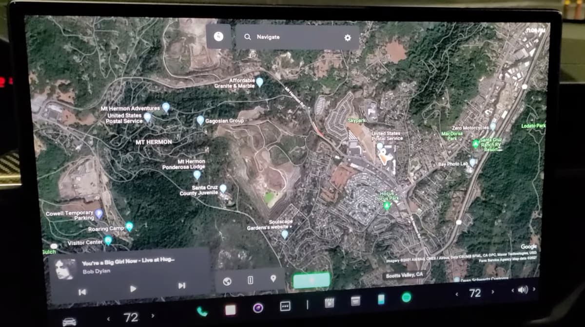 Tesla Model S Plaid, mapa