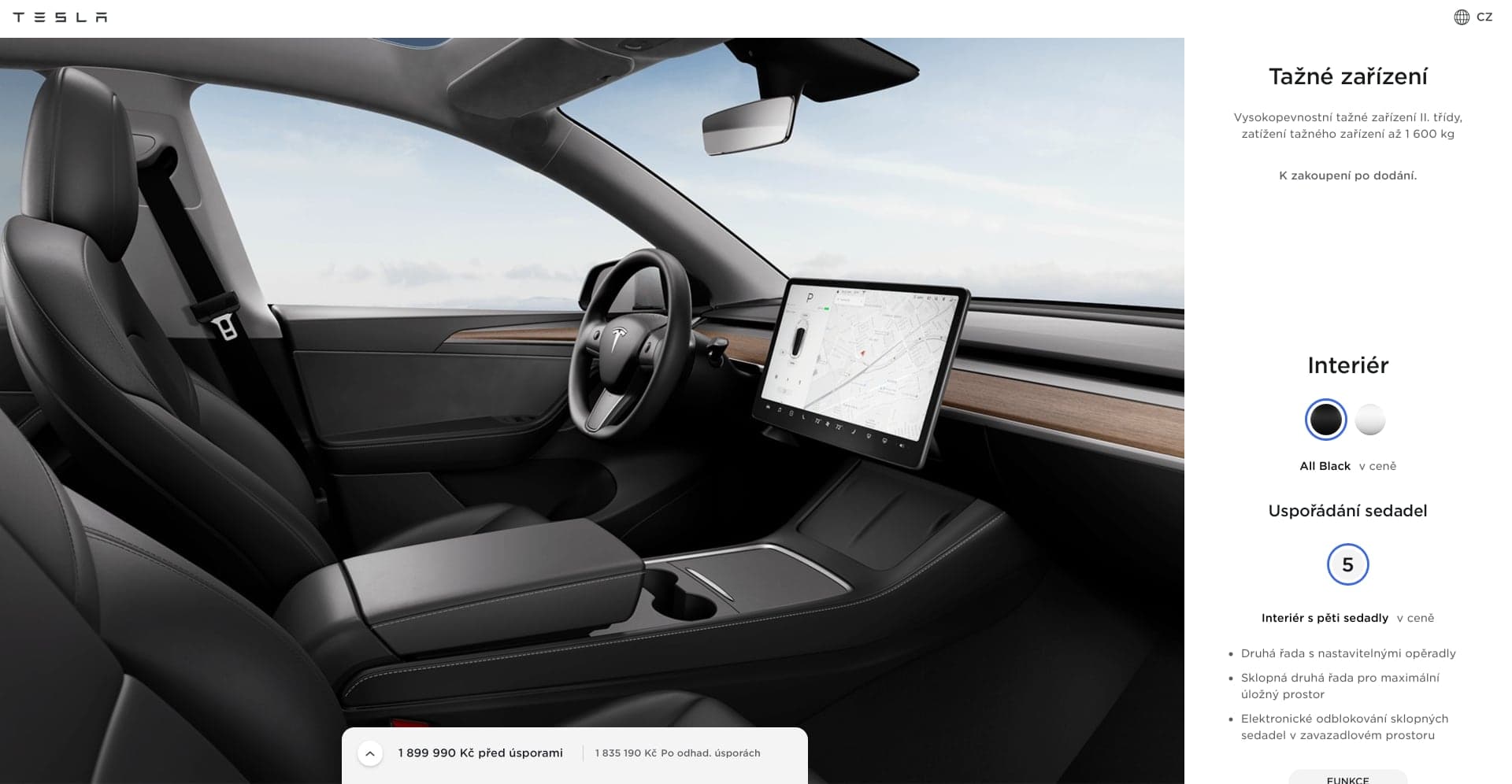 Tesla Model Y v českém online konfigurátoru