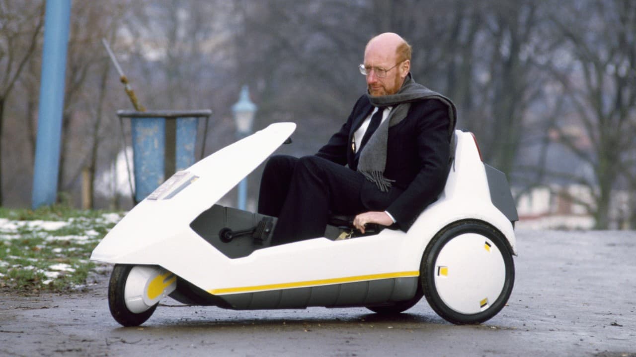 Elektromobil Sinclair C5 je v podstatě tříkolka
