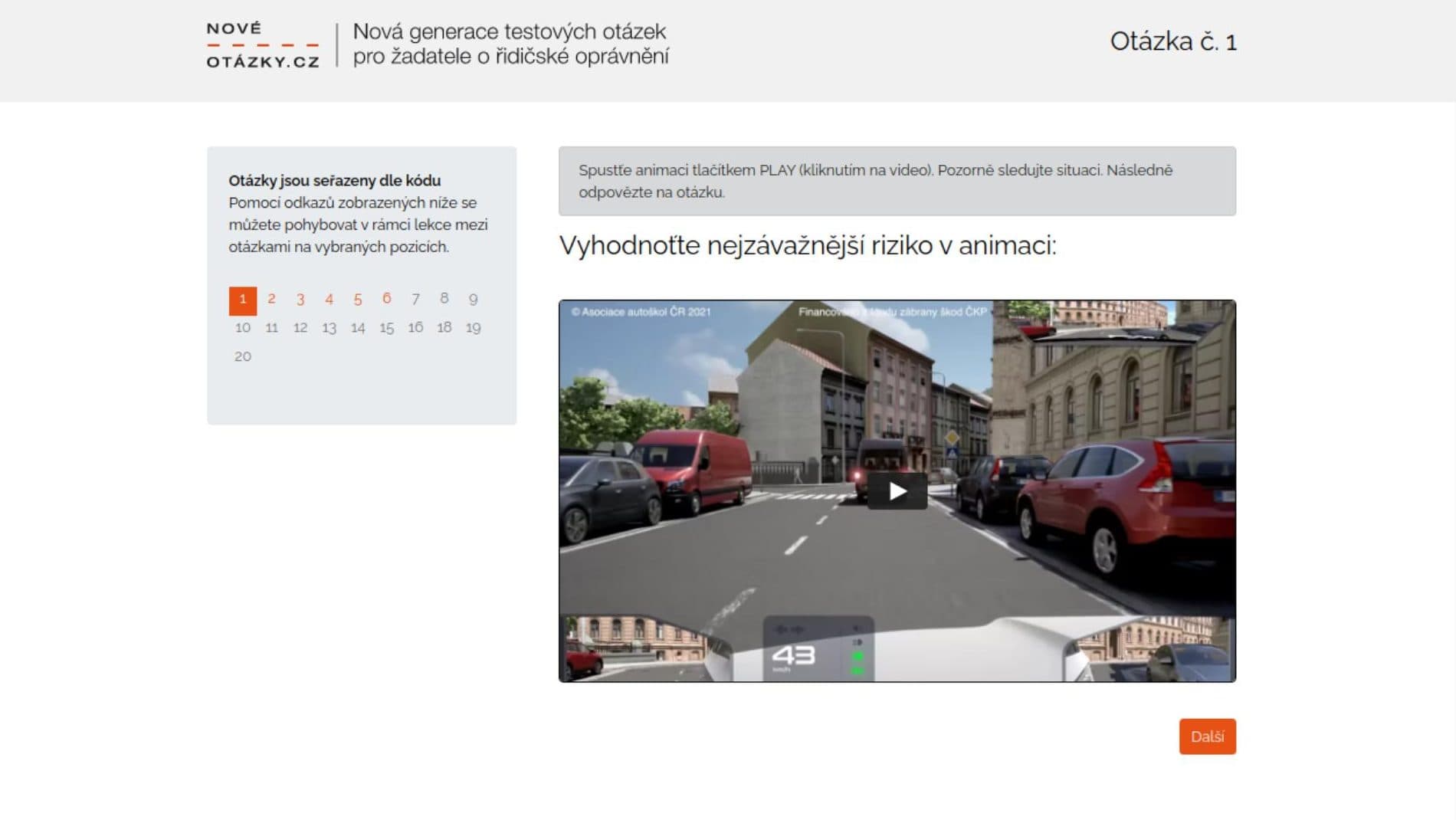 Nové testové otázky pro uchazeče o řidičské oprávnění