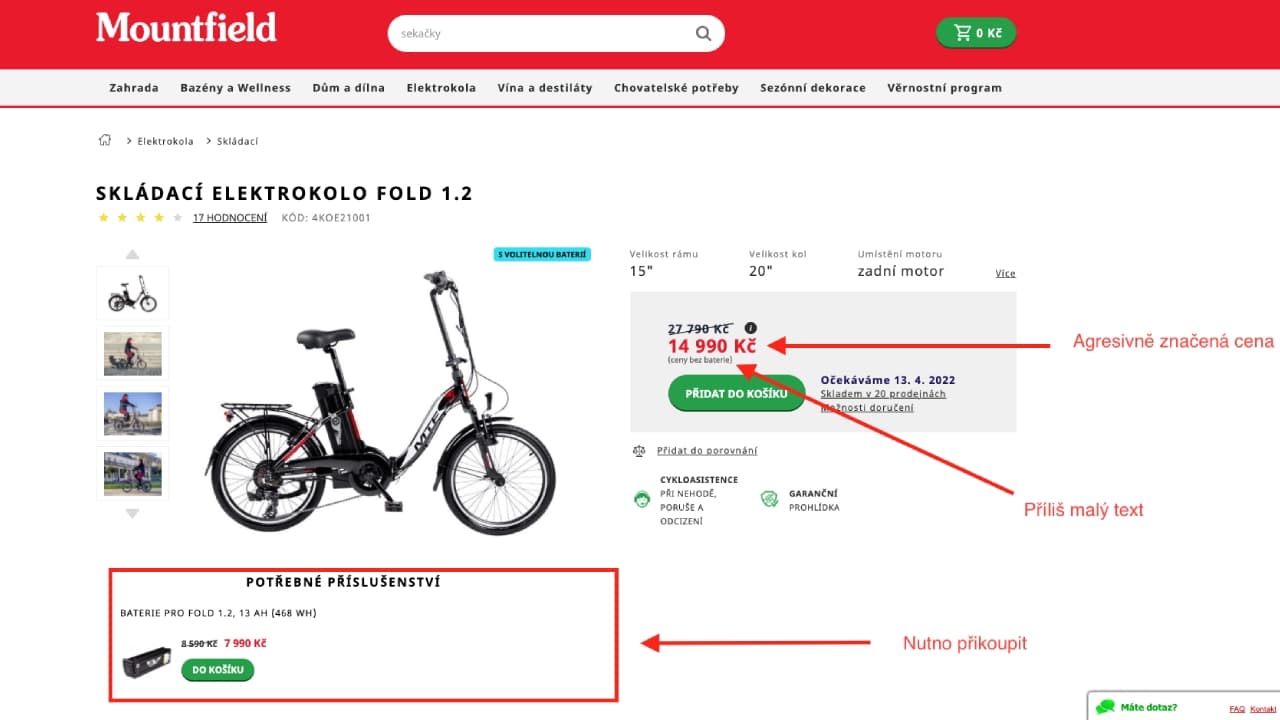 Mountfield prodává levná elektrokola