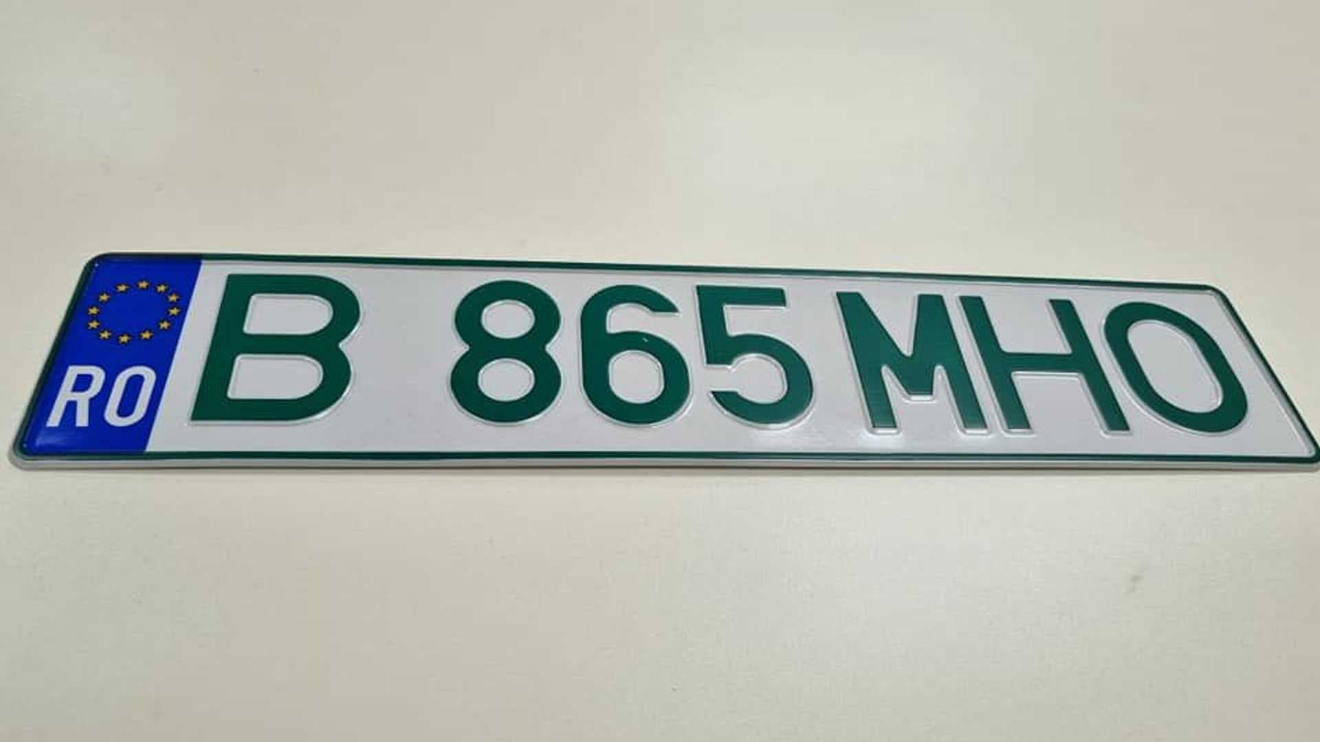 Zelená registrační značka Rumunsko