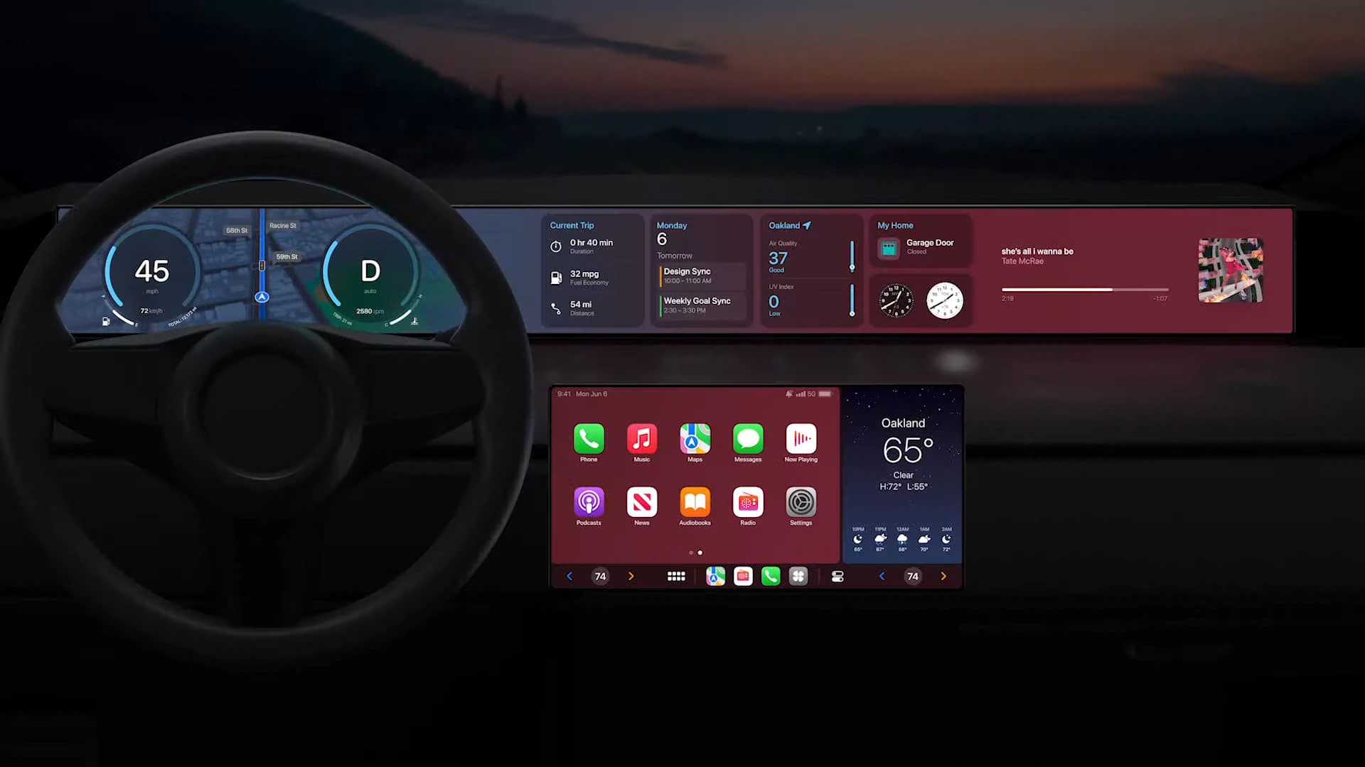 Aktualizované Apple CarPlay v iOS 16