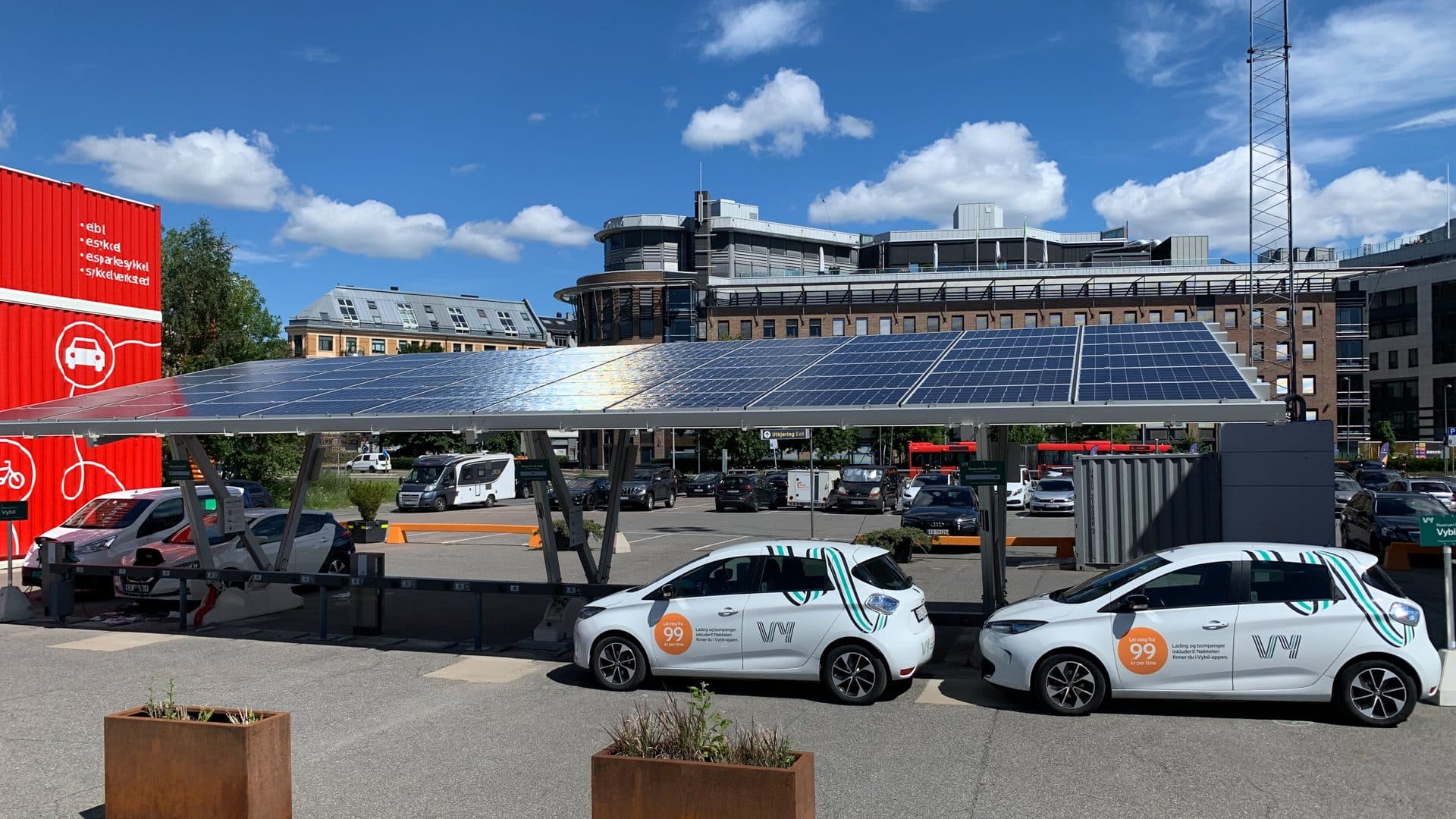 Solární nabíječka v Oslu