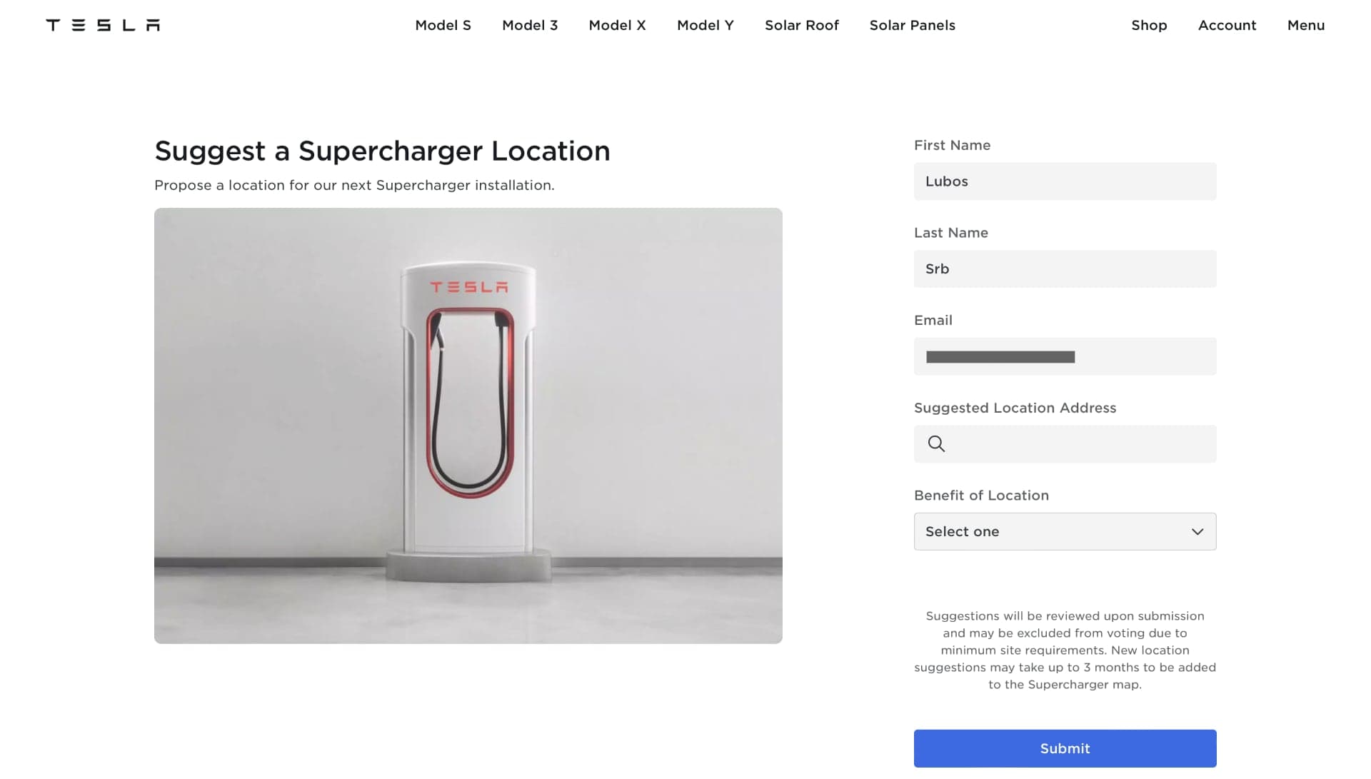 Hlasování o lokalitách nových Superchargerů od Tesly