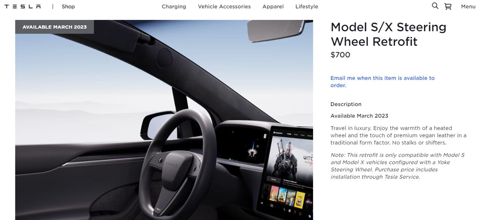 Nový kulatý volant pro Model S a Model X