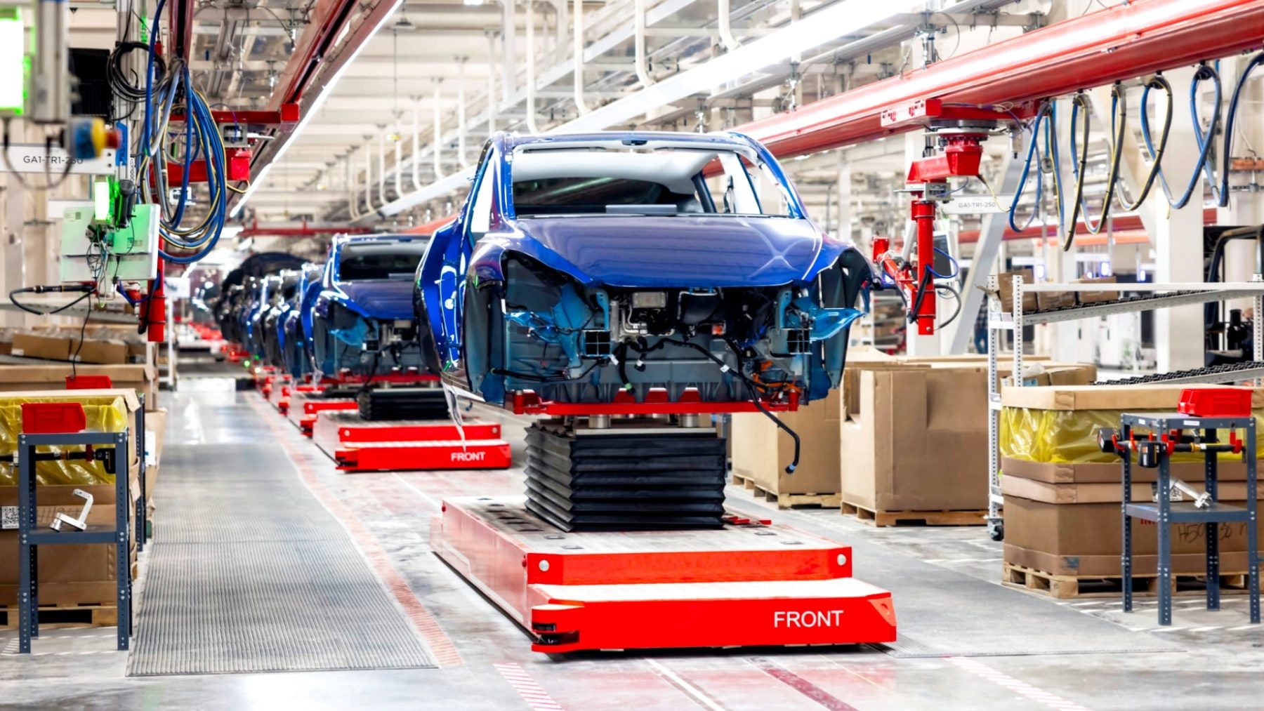 Výroba elektromobilu Tesla Model Y v Gigafactory Texas Austin | foto: Tesla