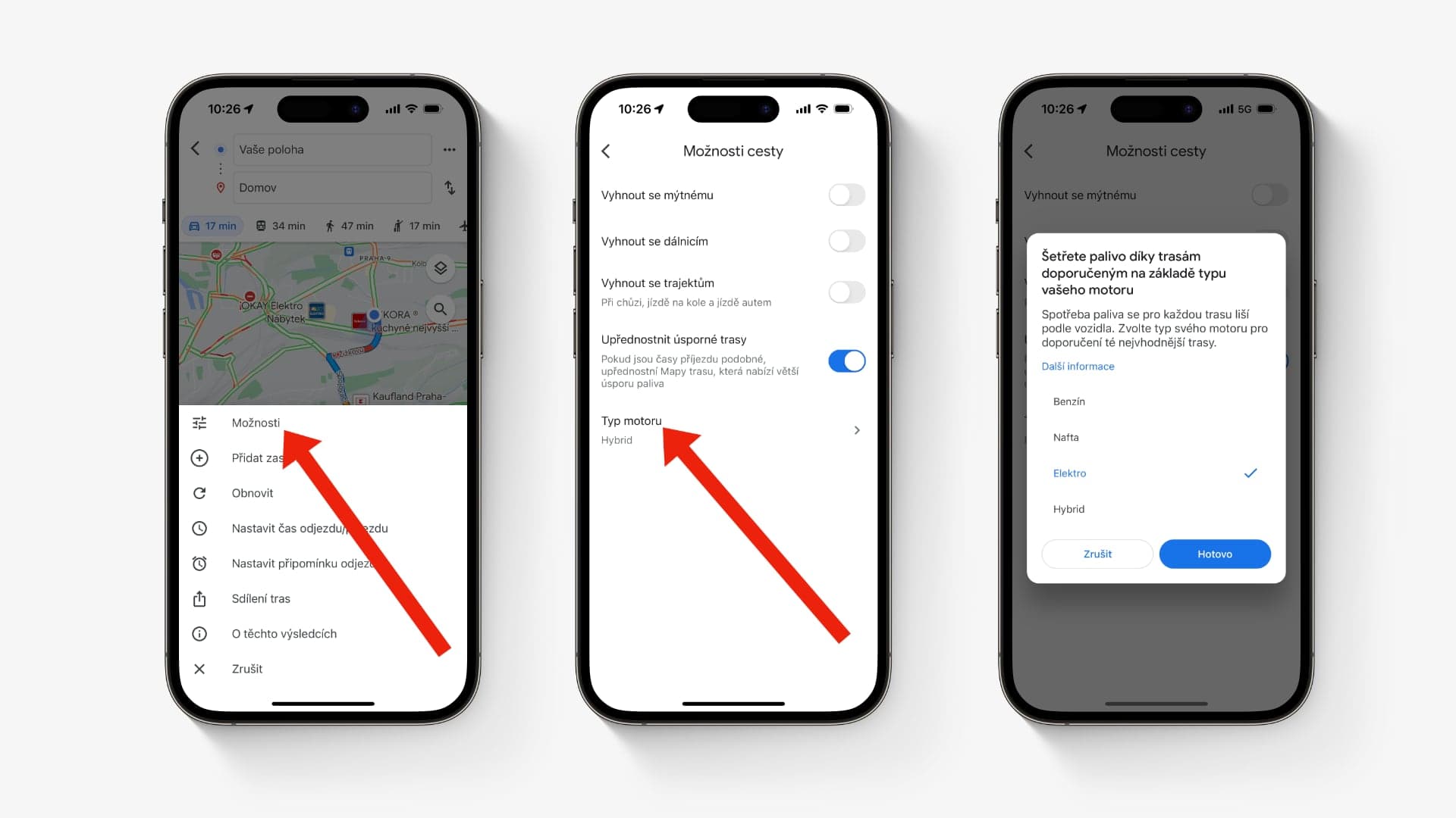 Jak si nastavit funkci pro úsporu paliva v Google Mapách?