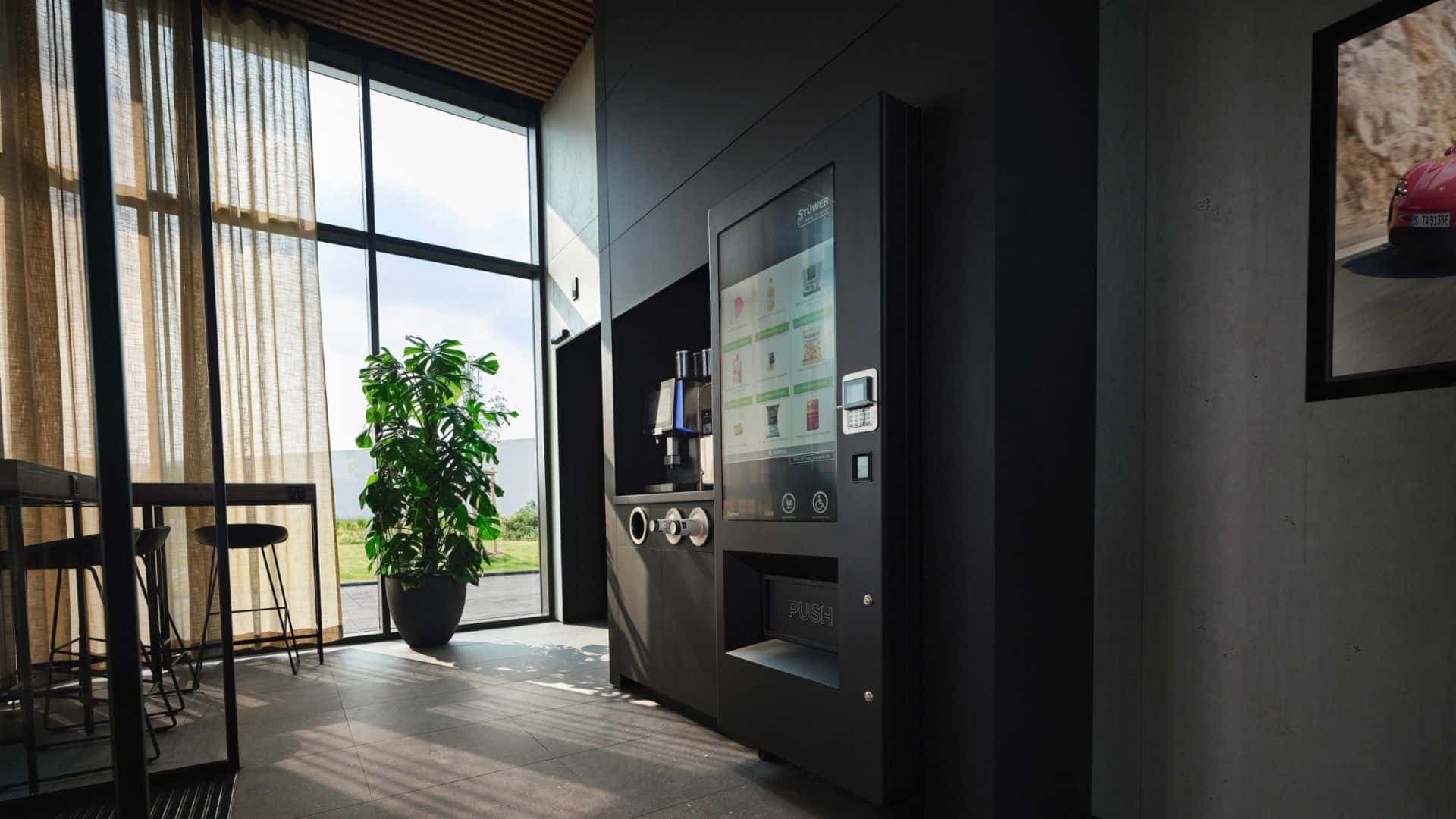 Interiér salónku Porsche Charging Lounge