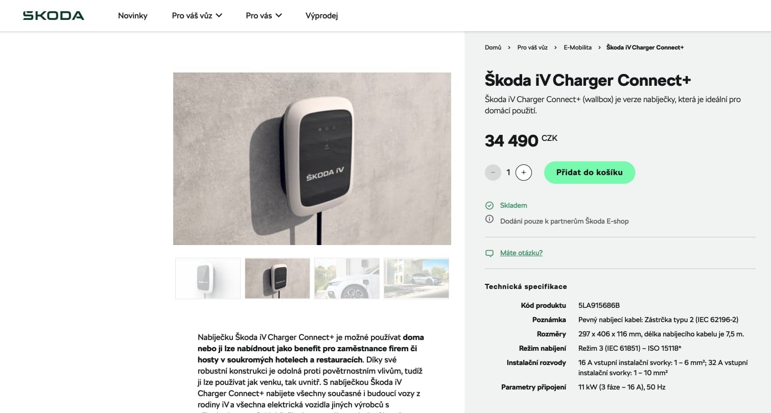 Wallbox Škoda iV Charger Connect+