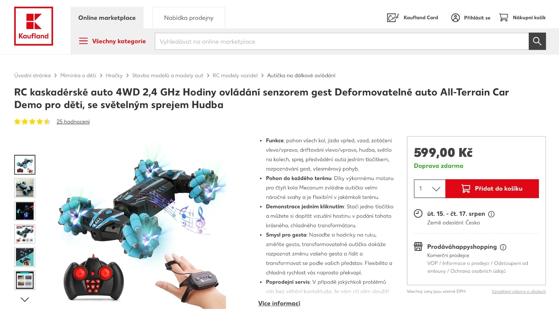 Kaufland prodává RC kaskadérské deformovatelné elektrické autíčko | foto: vlastní