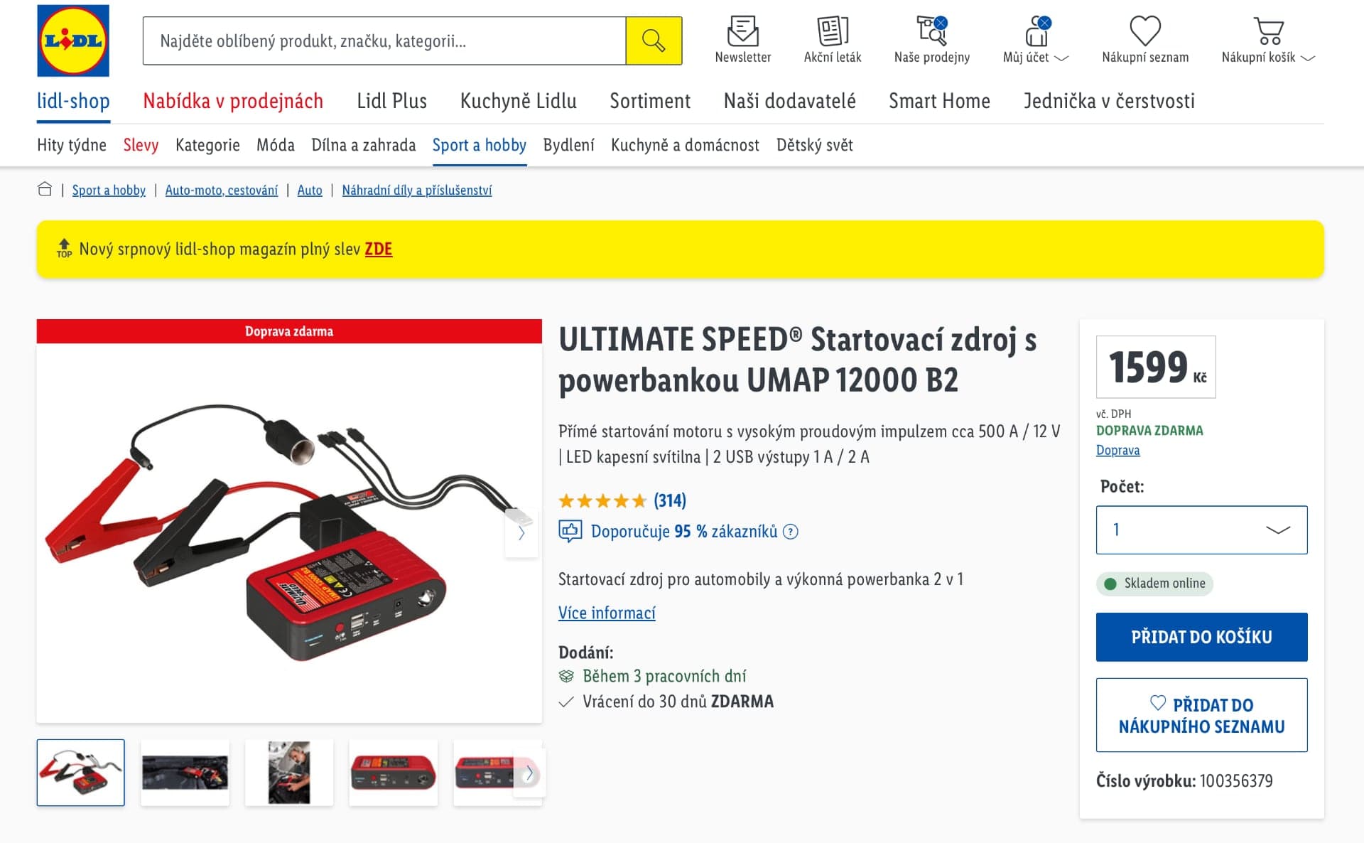 Lidl prodává startovací zdroj s powerbankou