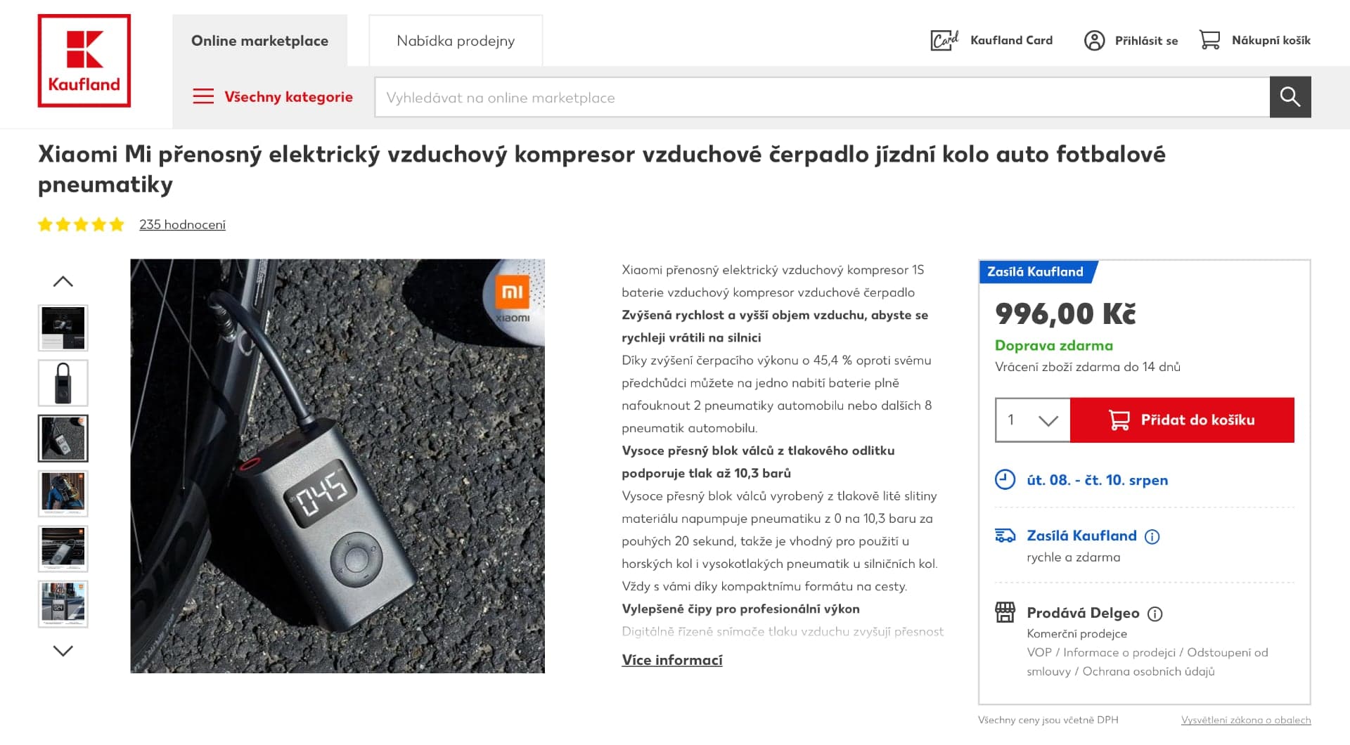 Xiaomi mobilní kompresor Kaufland e-shop